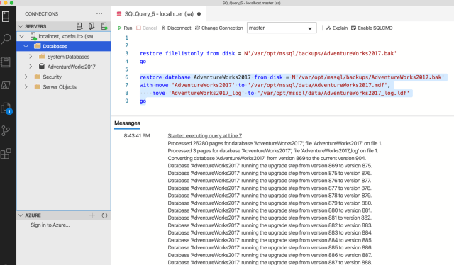 Restoring A SQL Server Database In Docker
